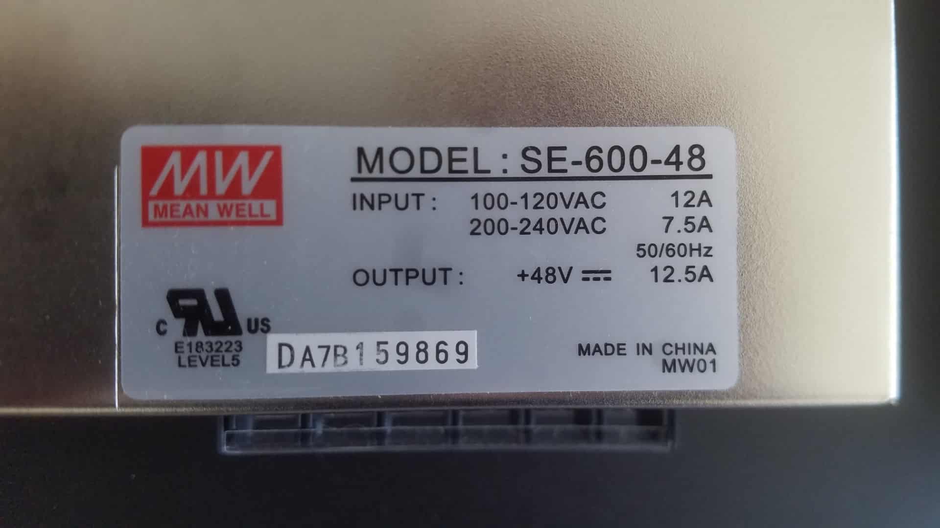 Mean Well SE-600-48 DC Power Supply - Image 2