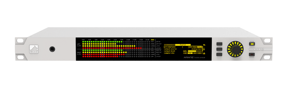 Professional rack-mounted FM or LPFM audio processor with digital display and LED level meters